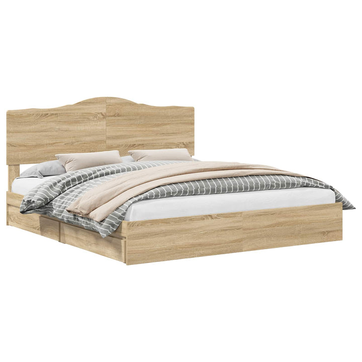 Opbevaringsseng Sonoma eg 180 x 200 cm Konstrueret træ