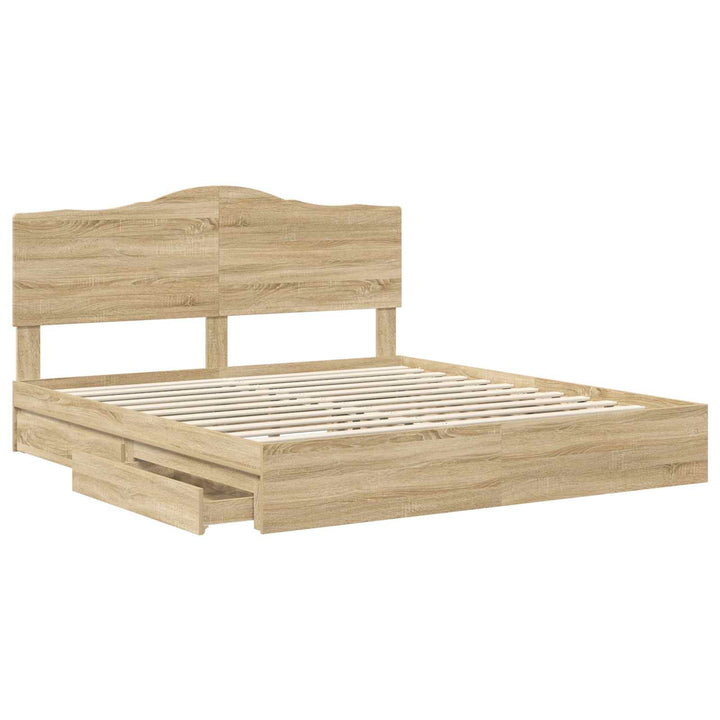 Opbevaringsseng Sonoma eg 180 x 200 cm Konstrueret træ
