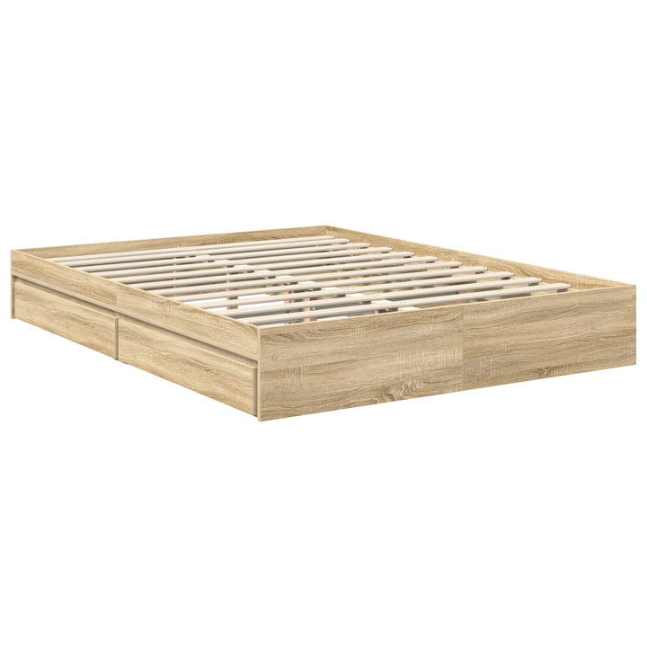 Opbevaringsseng Sonoma eg 150 x 200 cm Konstrueret træ