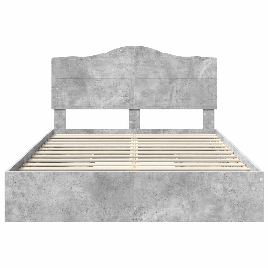 Opbevaringsseng Beton Grå 150 x 200 cm Konstrueret træ