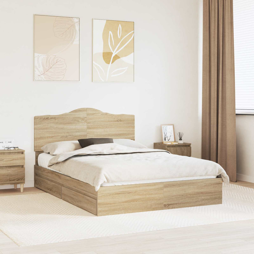 Opbevaringsseng Sonoma eg 140 x 200 cm Konstrueret træ