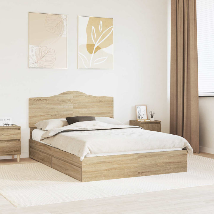 Opbevaringsseng Sonoma eg 140 x 190 cm Konstrueret træ