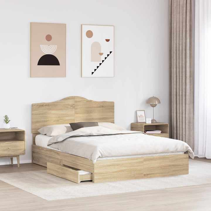 Opbevaringsseng Sonoma eg 140 x 190 cm Konstrueret træ