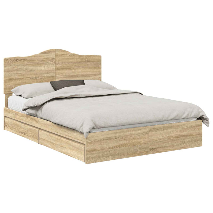 Opbevaringsseng Sonoma eg 140 x 190 cm Konstrueret træ
