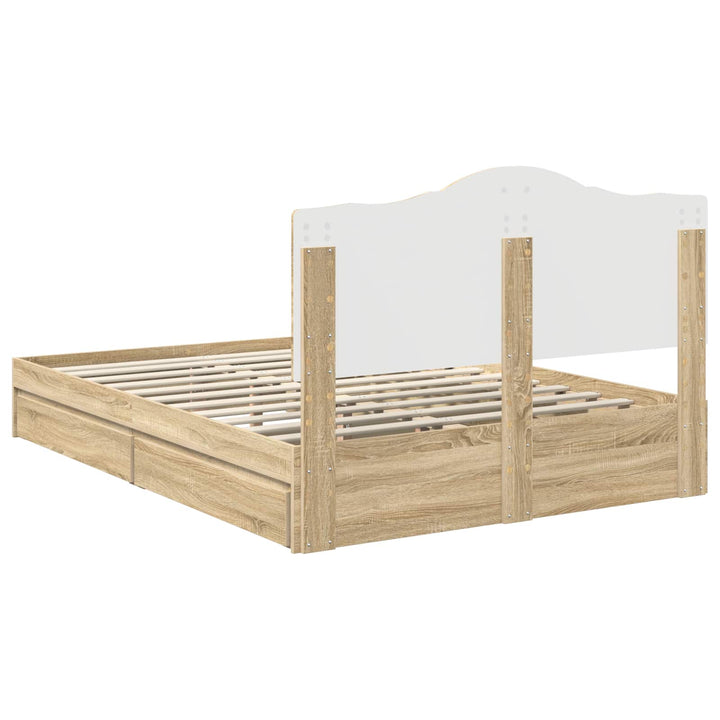 Opbevaringsseng Sonoma eg 140 x 190 cm Konstrueret træ