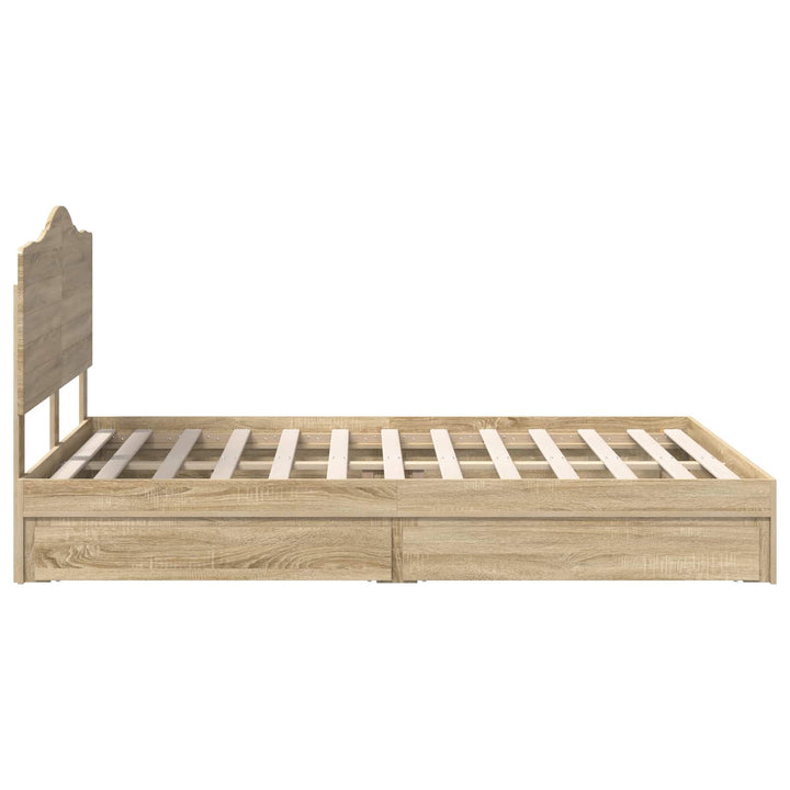 Opbevaringsseng Sonoma eg 140 x 190 cm Konstrueret træ