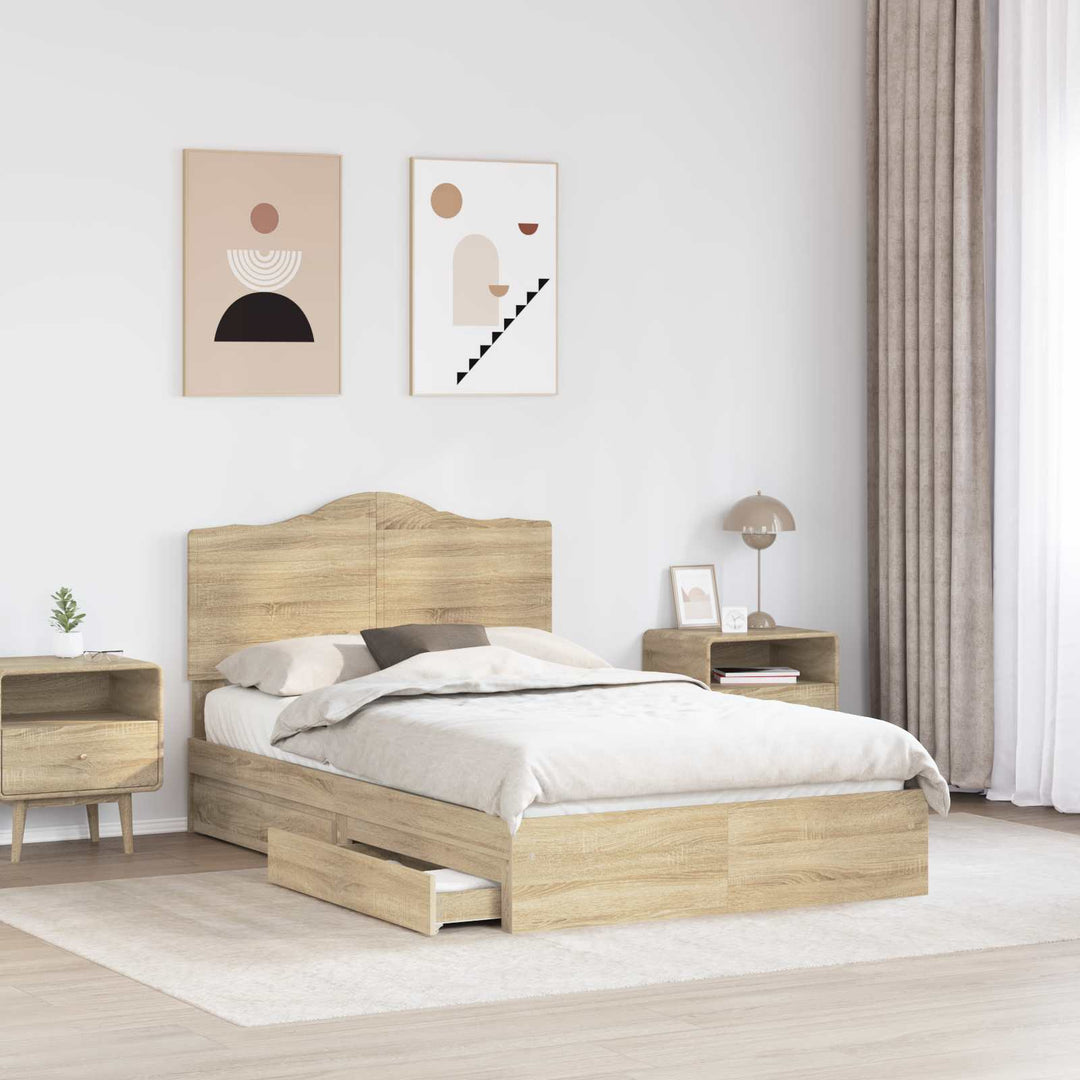 Opbevaringsseng Sonoma eg 135 x 190 cm Konstrueret træ