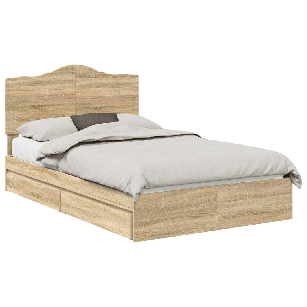 Opbevaringsseng Sonoma eg 135 x 190 cm Konstrueret træ