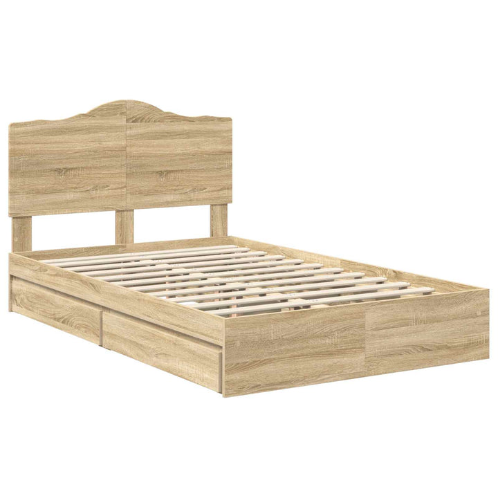 Opbevaringsseng Sonoma eg 135 x 190 cm Konstrueret træ