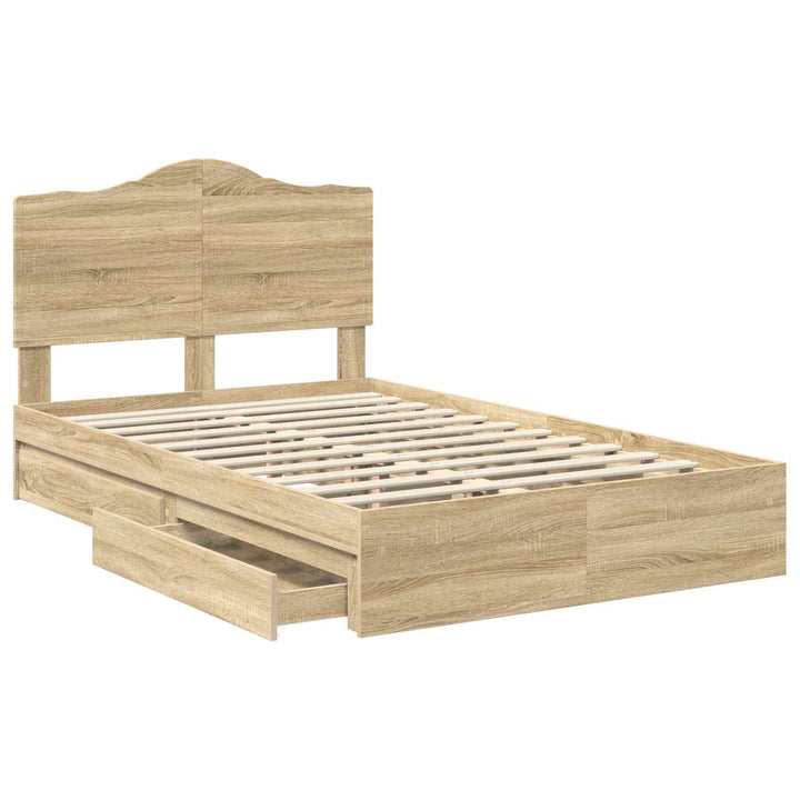 Opbevaringsseng Sonoma eg 135 x 190 cm Konstrueret træ