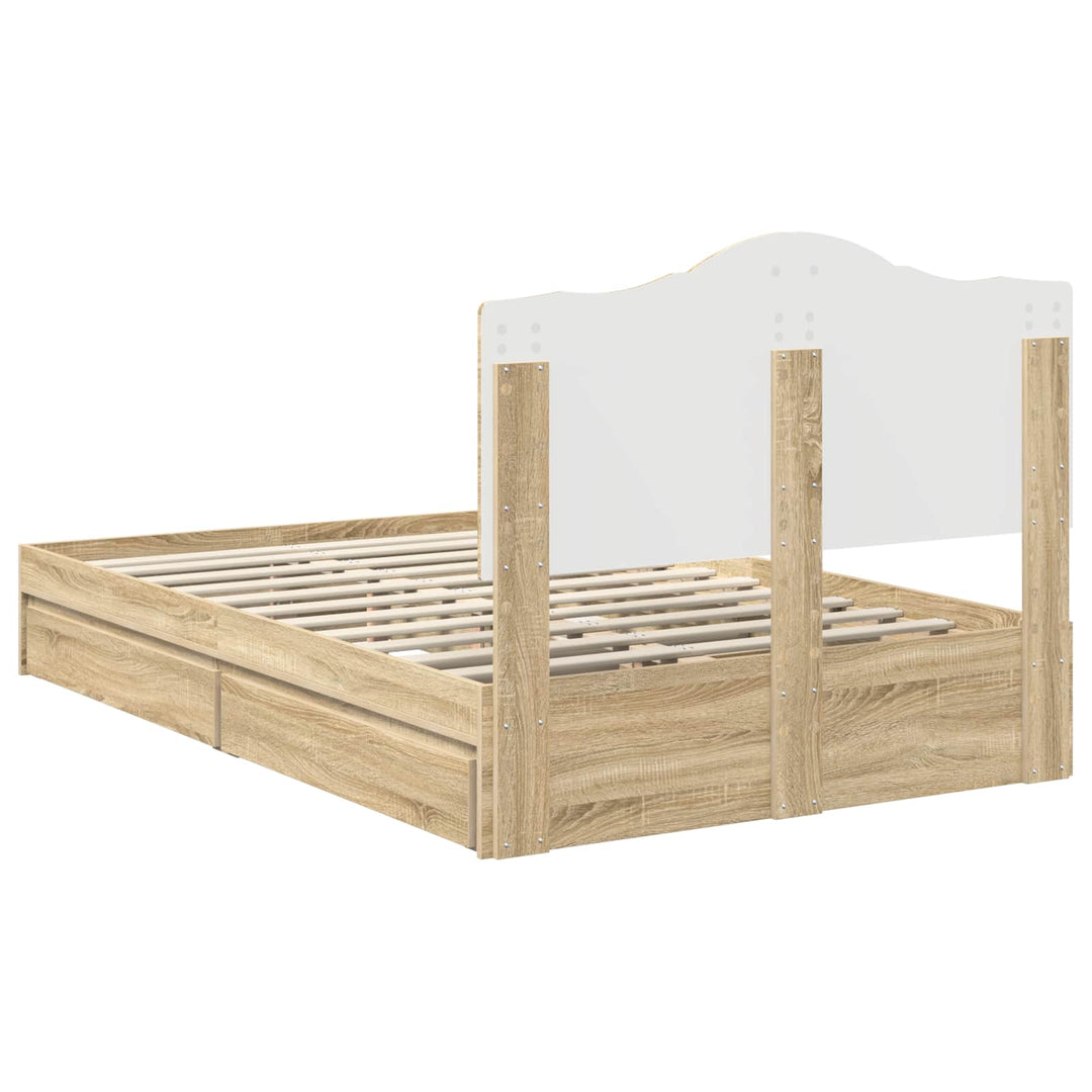 Opbevaringsseng Sonoma eg 135 x 190 cm Konstrueret træ