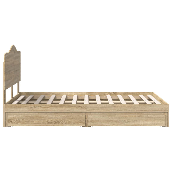 Opbevaringsseng Sonoma eg 135 x 190 cm Konstrueret træ