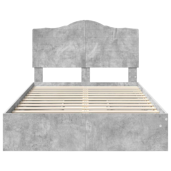 Opbevaringsseng Beton Grå 135 x 190 cm Konstrueret træ