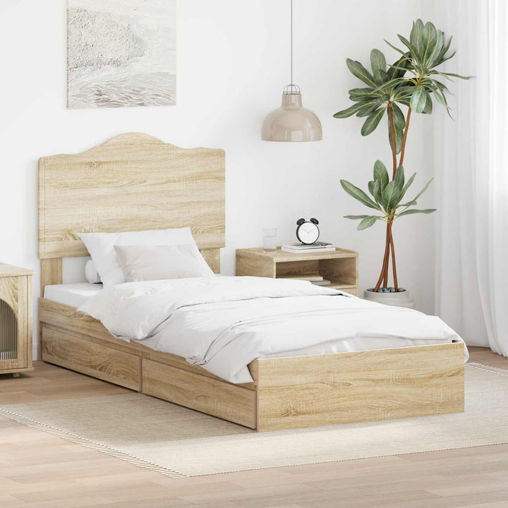 Opbevaringsseng Sonoma eg 90 x 200 cm Konstrueret træ