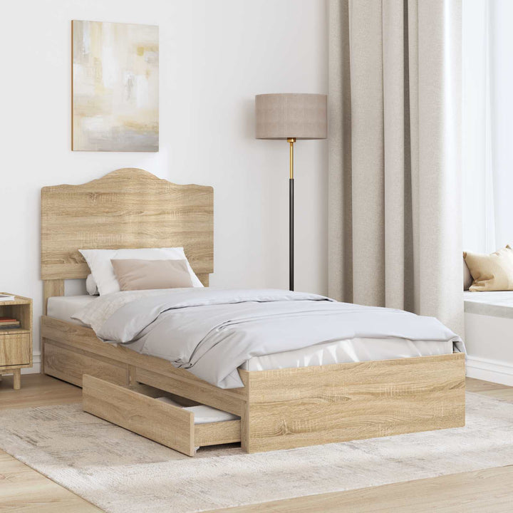 Opbevaringsseng Sonoma eg 90 x 200 cm Konstrueret træ