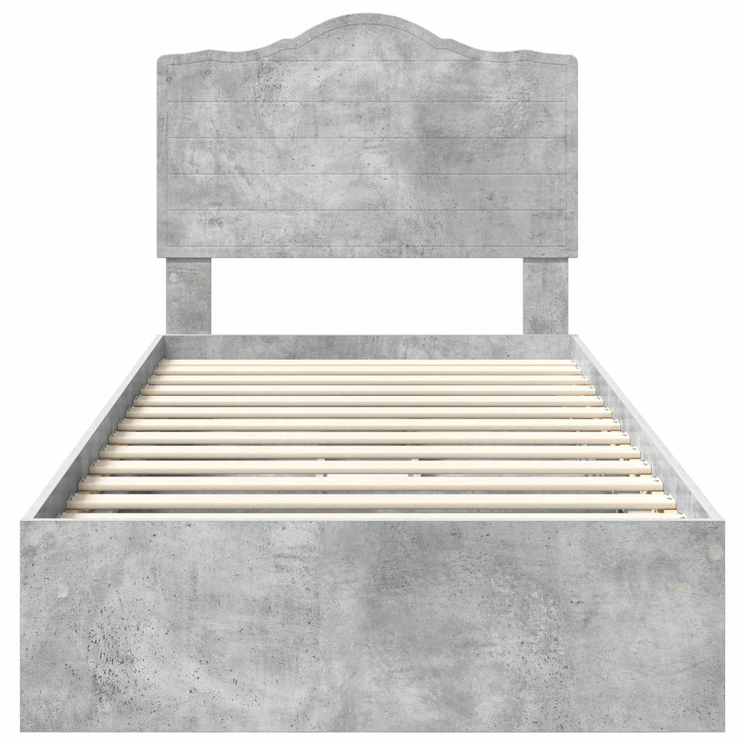 Opbevaringsseng Beton Grå 90 x 190 cm Konstrueret træ