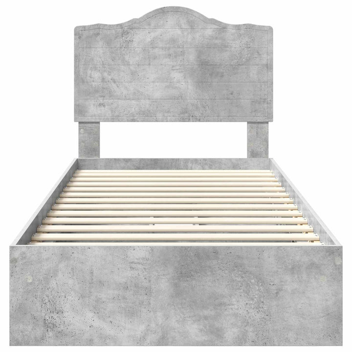 Opbevaringsseng Beton Grå 90 x 190 cm Konstrueret træ