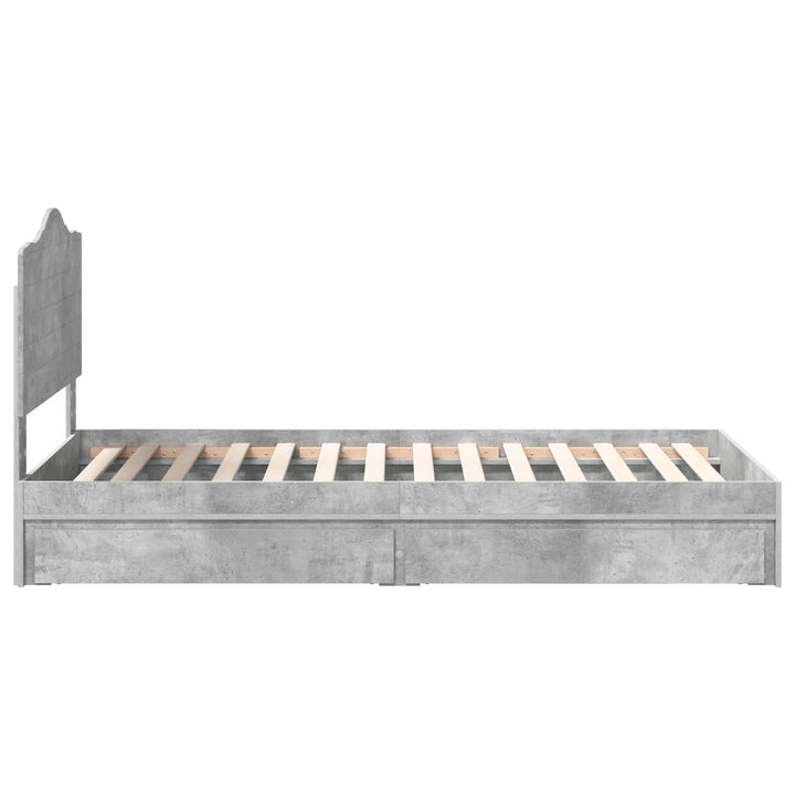 Opbevaringsseng Beton Grå 90 x 190 cm Konstrueret træ