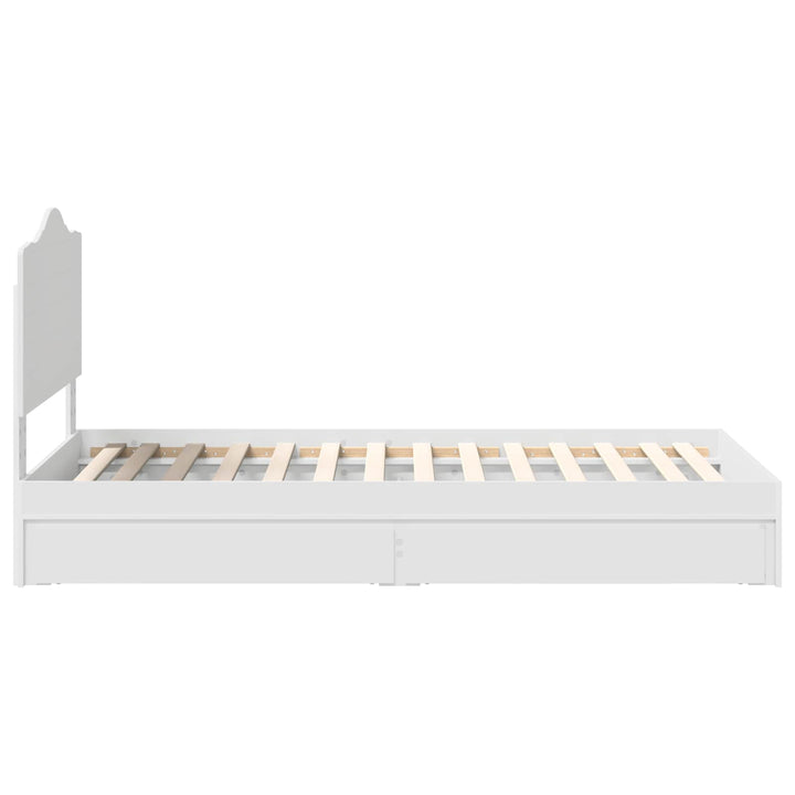 Opbevaringsseng med skuffe Hvid 70 x 190 cm Konstrueret træ