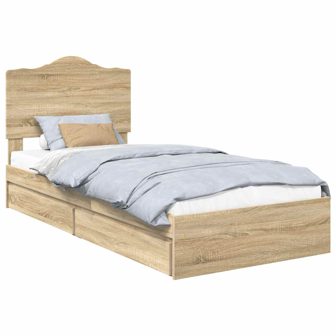 Opbevaringsseng Sonoma eg 70 x 190 cm Konstrueret træ