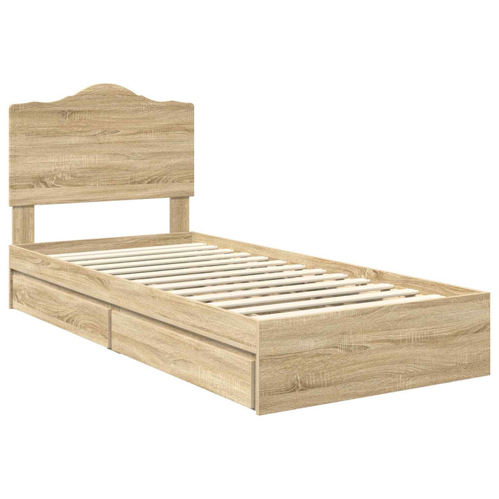 Opbevaringsseng Sonoma eg 70 x 190 cm Konstrueret træ