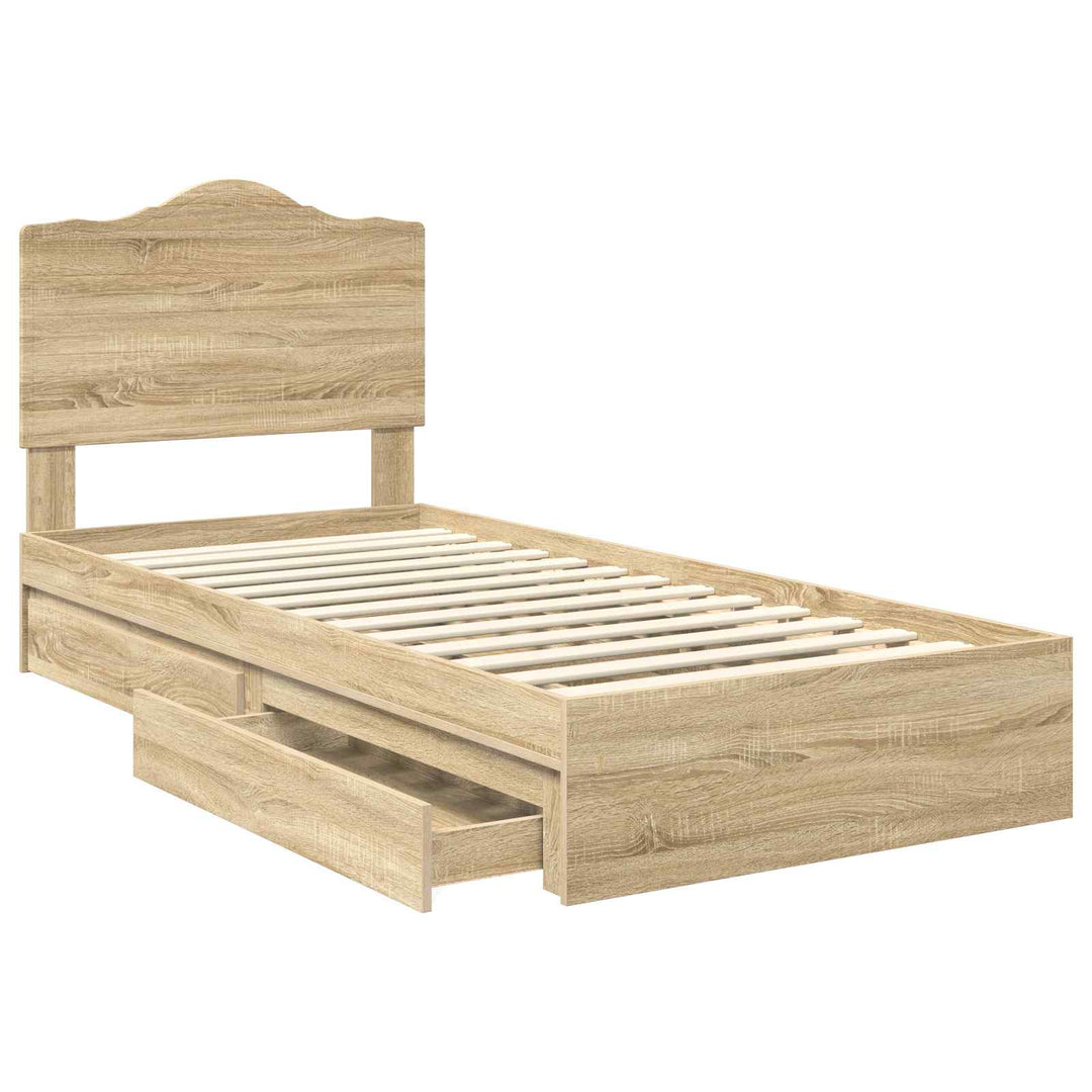 Opbevaringsseng Sonoma eg 70 x 190 cm Konstrueret træ
