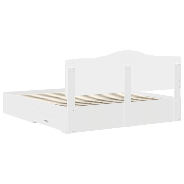 Sengestel med skuffe Hvid 180 x 200 cm Konstrueret træ