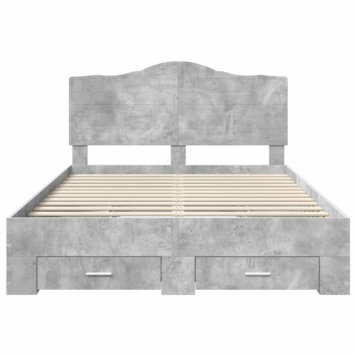 Sengestel med hovedgærde Beton Grå 160 x 200 cm Konstrueret træ