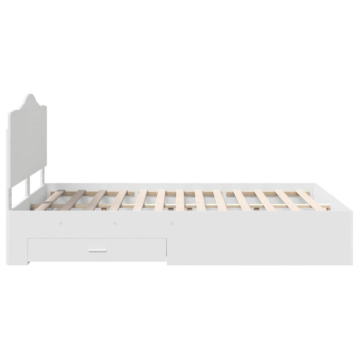 Sengestel med skuffe Hvid 140 x 200 cm Konstrueret træ