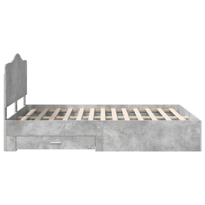 Sengestel med hovedgærde Beton Grå 140 x 200 cm Konstrueret træ
