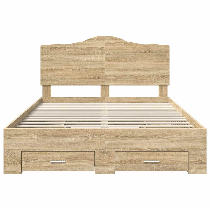 Sengestel med hovedgærde Sonoma eg 140 x 190 cm Konstrueret træ