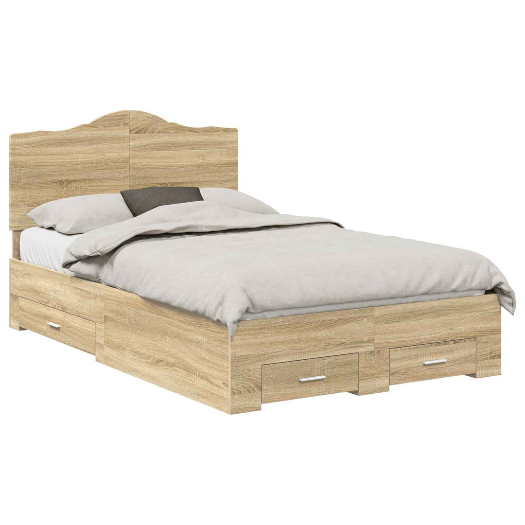 Sengestel med skuffe Sonoma eg 120 x 200 cm Konstrueret træ