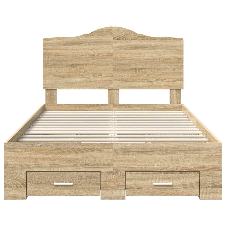 Sengestel med skuffe Sonoma eg 120 x 200 cm Konstrueret træ