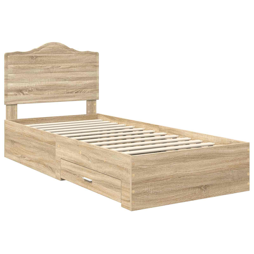 Sengestel med skuffe Sonoma eg 100 x 200 cm Konstrueret træ