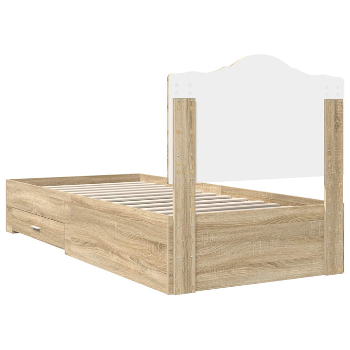 Sengestel med skuffe Sonoma eg 100 x 200 cm Konstrueret træ