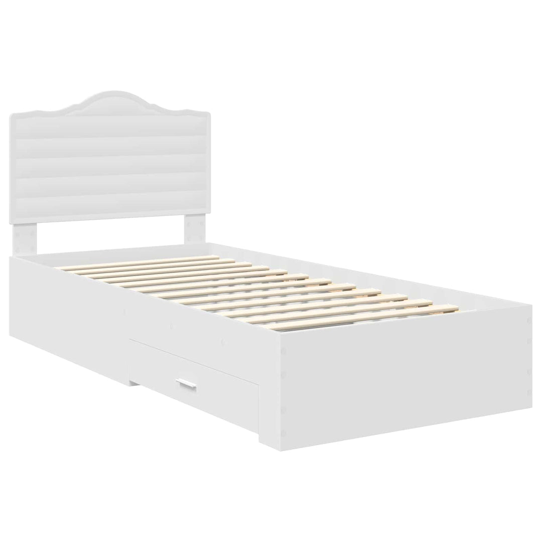 Sengestel med skuffe Hvid 90 x 190 cm Konstrueret træ