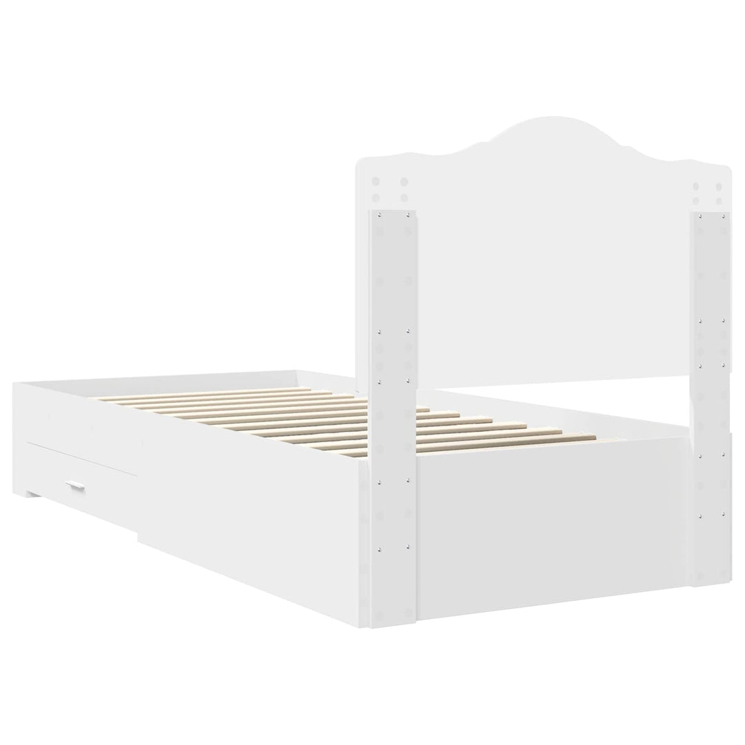 Sengestel med skuffe Hvid 90 x 190 cm Konstrueret træ