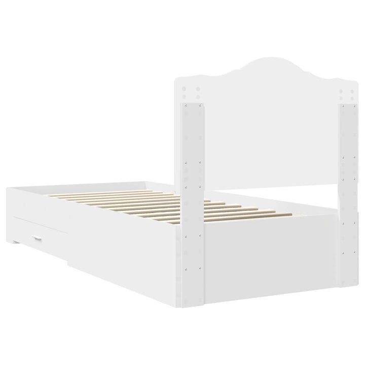 Sengestel med skuffe Hvid 90 x 190 cm Konstrueret træ