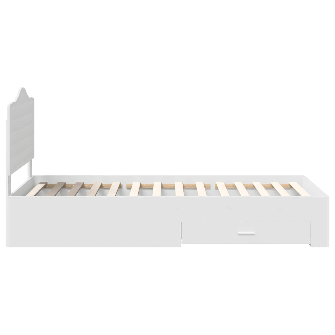 Sengestel med skuffe Hvid 90 x 190 cm Konstrueret træ