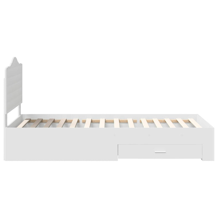 Sengestel med skuffe Hvid 90 x 190 cm Konstrueret træ