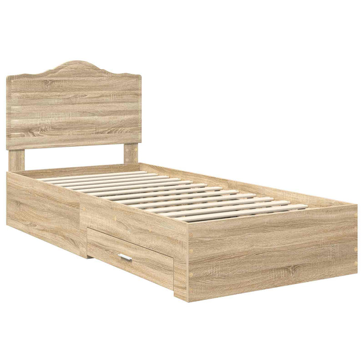Sengestel med skuffe Sonoma eg 90 x 190 cm Konstrueret træ