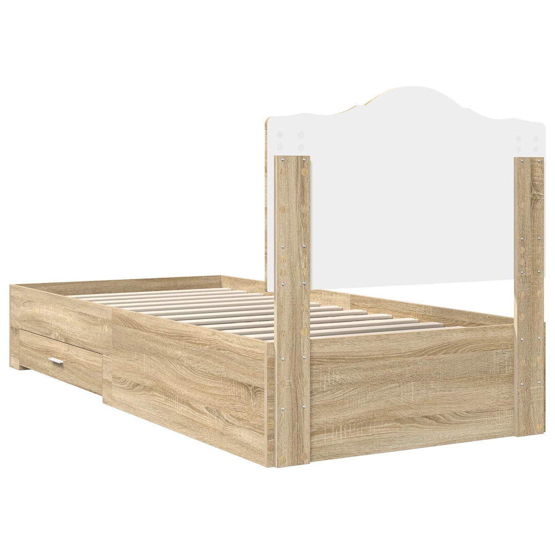 Sengestel med skuffe Sonoma eg 90 x 190 cm Konstrueret træ