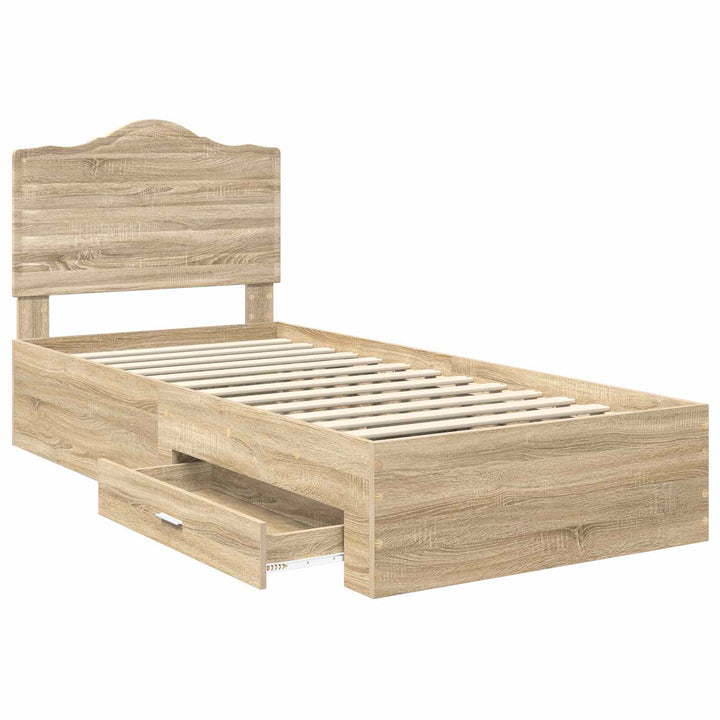 Sengestel med hovedgærde Sonoma eg 70 x 190 cm Konstrueret træ