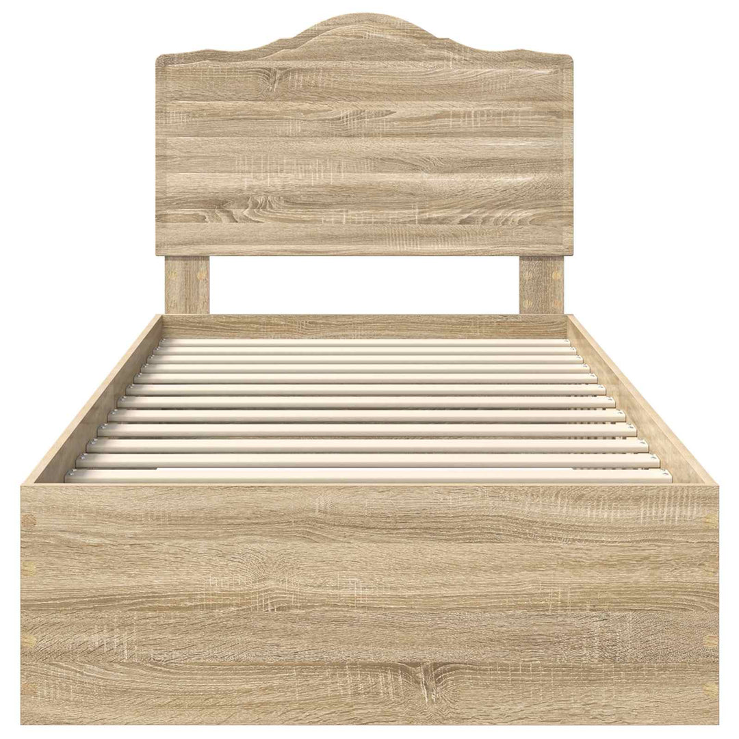 Sengestel med hovedgærde Sonoma eg 70 x 190 cm Konstrueret træ