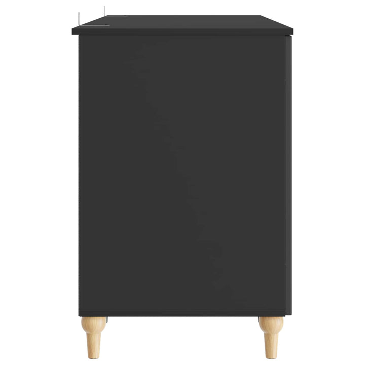 Bord med hylde med dør Sort 142,5 x 50 x 75 cm Konstrueret træ