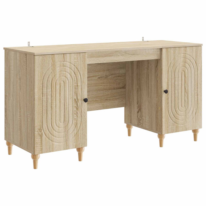 Bord med hylde Sonoma-eg 142,5 x 50 x 75 cm Konstrueret træ