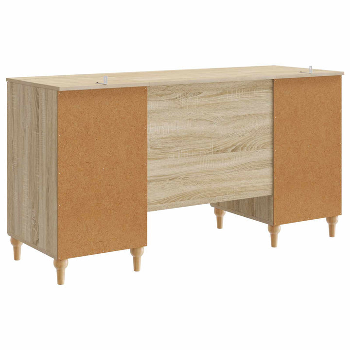 Bord med hylde Sonoma-eg 142,5 x 50 x 75 cm Konstrueret træ