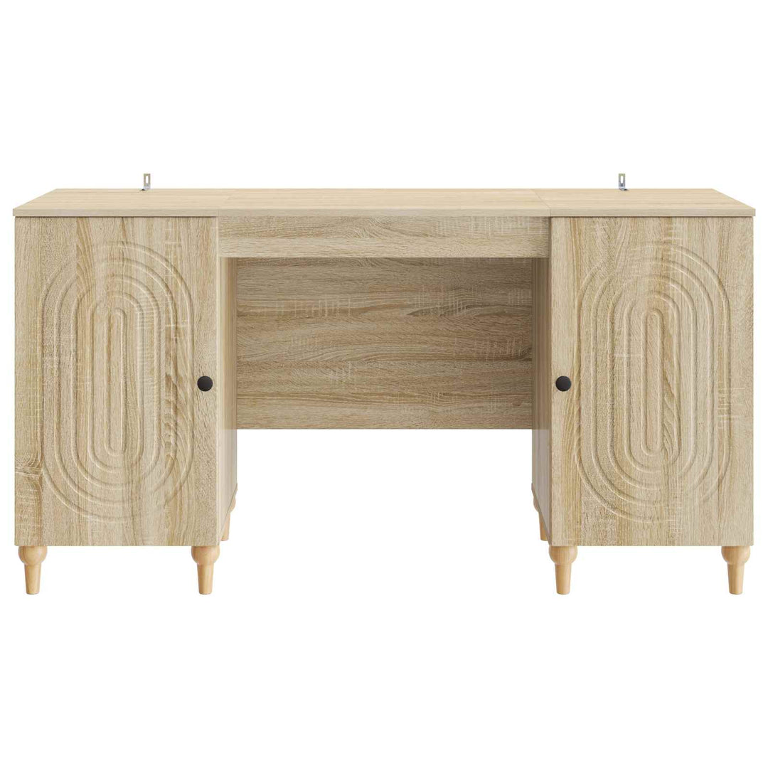 Bord med hylde Sonoma-eg 142,5 x 50 x 75 cm Konstrueret træ