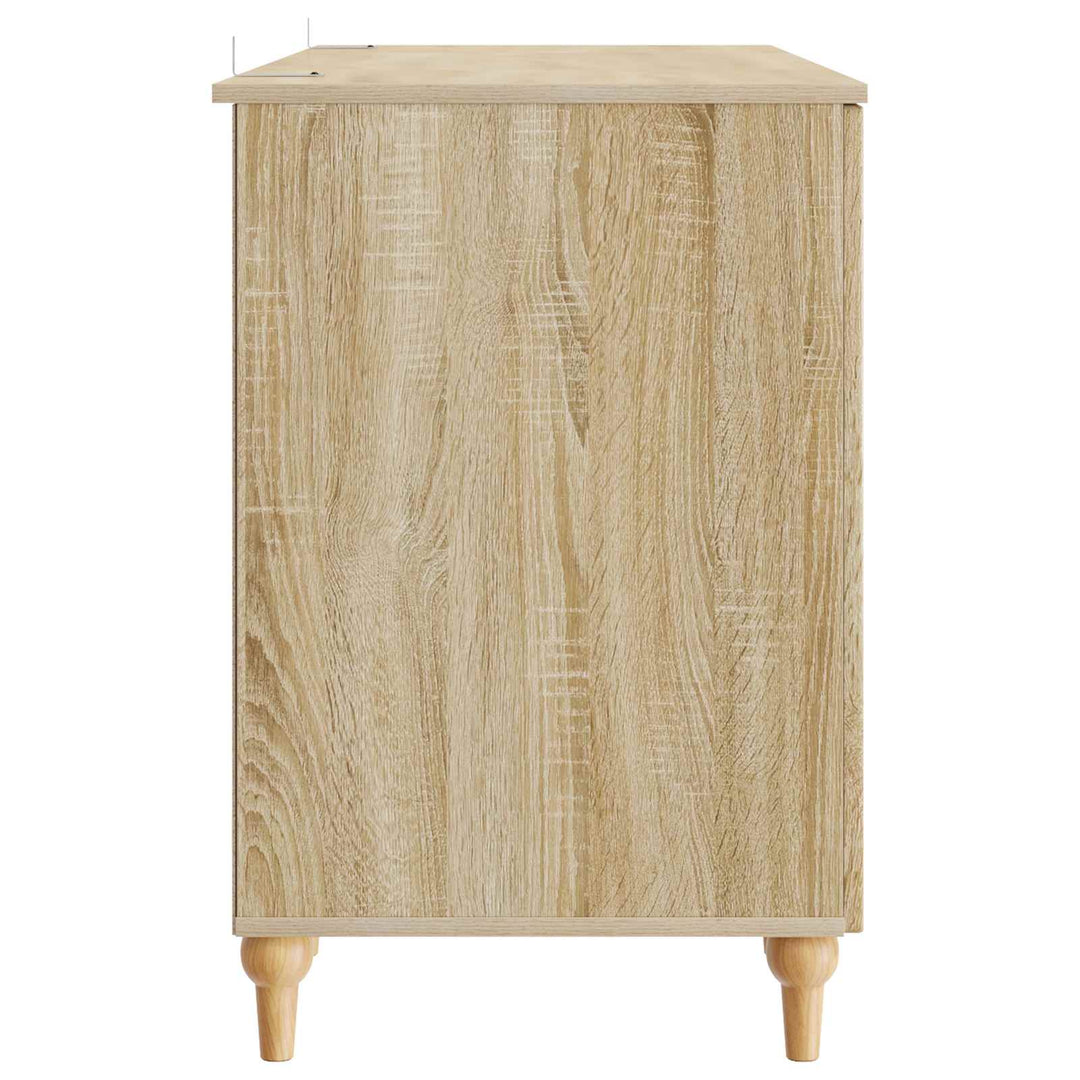 Bord med hylde Sonoma-eg 142,5 x 50 x 75 cm Konstrueret træ