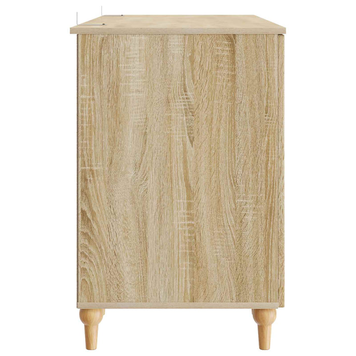 Bord med hylde Sonoma-eg 142,5 x 50 x 75 cm Konstrueret træ